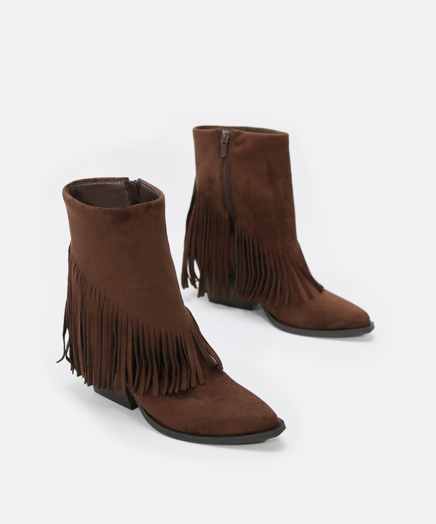 Botines cowboy flecos image number null